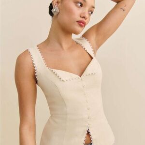 Reformation Viola Linen Top